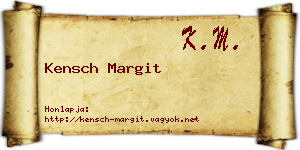 Kensch Margit névjegykártya
